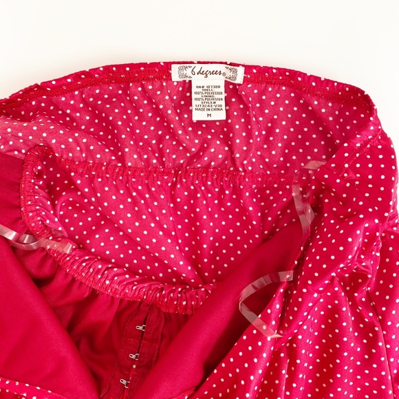 Red Polka Dot Ruffle Halter Top Sz Medium - Picture 5 of 5